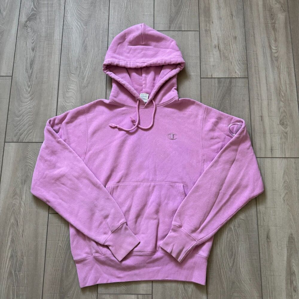 Champion Hoodie‎ Women's Small in Pink Reverse Weave Pullover Logo Embroidered